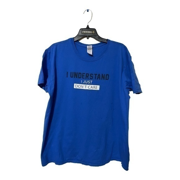 Gildan Other - 3/$25 Gildan Soft Style Ring Spun Graphic T-Shirt Blue Short Sleeve Mens Size XL